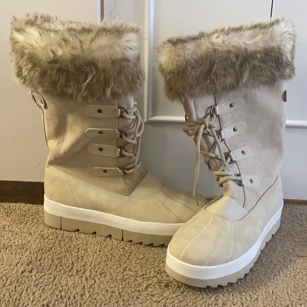 JustFab faux fur winter boots